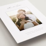 "Modern Air" - Save the Date Photo Mount Cards in Dusty Blue by Stacey Meacham - Premium Photo Paper Mounted on Card