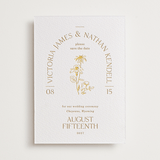 "Floral Type Arch" - Letterpress Save The Dates in Dandelion by Baumbirdy - Two Color