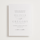 "Classy Type" - Letterpress Save The Dates in Soft Black by Hooray Creative - Two Color