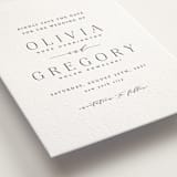 "Classy Type" - Letterpress Save The Dates in Soft Black by Hooray Creative - Detail