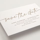 "At Last" - Letterpress Save The Dates in Matte Gold by Susan Asbill - Detail
