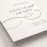 "Forever And" - Letterpress Save The Dates in Matte Gold by Jen Banks - Detail