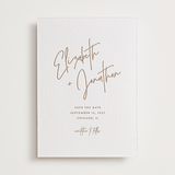 "Marked" - Letterpress Save The Dates in Matte Gold by JoAnn Jinks - One Color