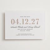 "Hepburn" - Letterpress Save The Dates in Soft Black by Megan Davis - Two Color