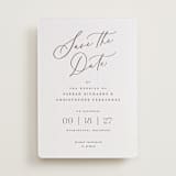 "Beautifully Scripted" - Letterpress Save The Dates in Burnt Sienna by Hooray Creative - One Color