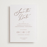 "Beautifully Scripted" - Letterpress Save The Dates in Burnt Sienna by Hooray Creative - Two Color