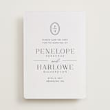 "Cosmopolitan" - Letterpress Save The Dates in Soft Black by Meagan Christensen - One Color