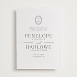 "Cosmopolitan" - Letterpress Save The Dates in Soft Black by Meagan Christensen - One Color