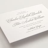 "Calligraphie" - Letterpress Save The Dates in Graphite by Wildfield Paper Co - Close-Up