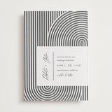 "Art Deco" - Letterpress Save The Dates in Pewter by Shannon Chen of Four Wet Feet Studio - One Color