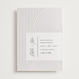 "Art Deco" - Letterpress Save The Dates in Pewter by Shannon Chen of Four Wet Feet Studio - Two Color