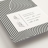"Art Deco" - Letterpress Save The Dates in Pewter by Shannon Chen of Four Wet Feet Studio - Close-Up