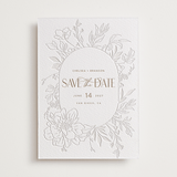 "Chelsea" - Letterpress Save The Dates in Matte Gold by Vera Lim - Two Color