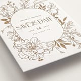 "Chelsea" - Letterpress Save The Dates in Matte Gold by Vera Lim - Detail