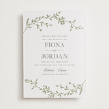 "Jasmine" - Letterpress Save The Dates in Ash by Vera Lim - Two Color