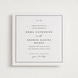 "Heritage" - Letterpress Save The Dates in Soft Black by Stacey Meacham - One Color