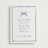 "ribbon bow drawing" - Letterpress Save The Dates in Provincial Blue by Cass Loh - Two Color