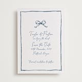 "ribbon bow drawing" - Letterpress Save The Dates in Provincial Blue by Cass Loh - Two Color