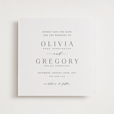 "Classy Type" - Letterpress Save The Dates in Soft Black by Hooray Creative - One Color