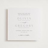 "Classy Type" - Letterpress Save The Dates in Soft Black by Hooray Creative - Two Color