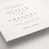 "Classy Type" - Letterpress Save The Dates in Soft Black by Hooray Creative - Detail