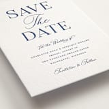 "Starboard" - Letterpress Save The Dates in Lapis by Pixel and Hank - Detail