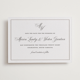 "Royal" - Letterpress Save The Dates in Soft Black by Melinda Denison - Two Color