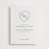 "Simple Crest" - Letterpress Save The Dates in Shamrock by mo kelley - Two Color