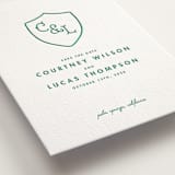 "Simple Crest" - Letterpress Save The Dates in Shamrock by mo kelley - Detail
