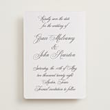 "Scripted in Love" - Letterpress Save The Dates in Soft Black by Janean Hinger - One Color