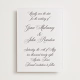 "Scripted in Love" - Letterpress Save The Dates in Soft Black by Janean Hinger - One Color