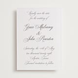 "Scripted in Love" - Letterpress Save The Dates in Soft Black by Janean Hinger - Two Color