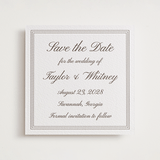 "Love in Script" - Letterpress Save The Dates in Coffee by Cass Loh - One Color