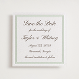"Love in Script" - Letterpress Save The Dates in Coffee by Cass Loh - Two Color