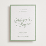 "classic bold border" - Letterpress Save The Dates in Mint by Cass Loh - One Color