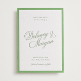 "classic bold border" - Letterpress Save The Dates in Mint by Cass Loh - Two Color