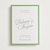 "classic bold border" - Letterpress Save The Dates in Mint by Cass Loh - Two Color