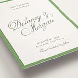 "classic bold border" - Letterpress Save The Dates in Mint by Cass Loh - Detail