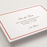 "Aperitif" - Letterpress Save The Dates in Verona Sunset by Megan Davis - Detail