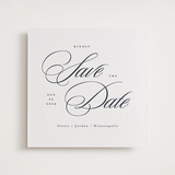 "Square Script" - Letterpress Save The Dates in Soft Black by Michelle Taylor - One Color