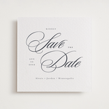 "Square Script" - Letterpress Save The Dates in Soft Black by Michelle Taylor - Two Color