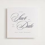 "Square Script" - Letterpress Save The Dates in Soft Black by Michelle Taylor - Two Color