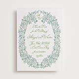 "Crest Florale" - Letterpress Save The Dates in Cucumber by Tamara Hilje - Two Color
