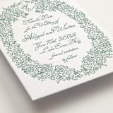 "Crest Florale" - Letterpress Save The Dates in Cucumber by Tamara Hilje - Detail