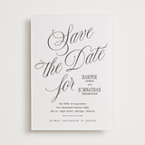 "Mirin" - Letterpress Save The Dates in Soft Black by Kate Ahn - One Color