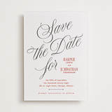 "Mirin" - Letterpress Save The Dates in Soft Black by Kate Ahn - Two Color