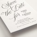 "Mirin" - Letterpress Save The Dates in Soft Black by Kate Ahn - Detail