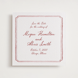 "Handwritten" - Letterpress Save The Dates in Merlot by Cass Loh - One Color
