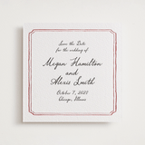"Handwritten" - Letterpress Save The Dates in Merlot by Cass Loh - Two Color