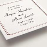 "Handwritten" - Letterpress Save The Dates in Merlot by Cass Loh - Detail